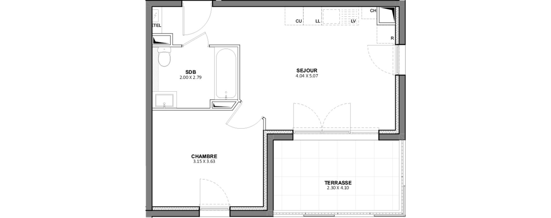 Appartement T2 de 39,38 m2 &agrave; Beaucaire Centre