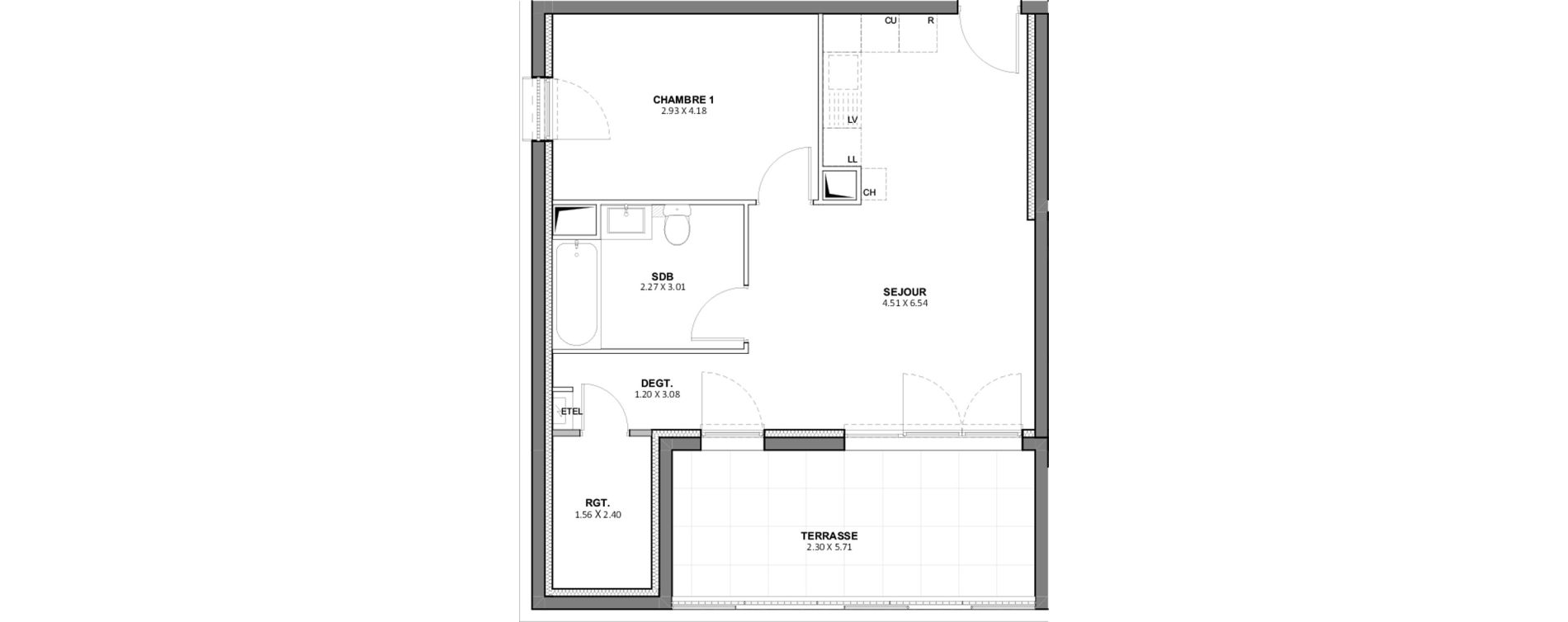 Appartement T2 de 51,34 m2 &agrave; Beaucaire Centre