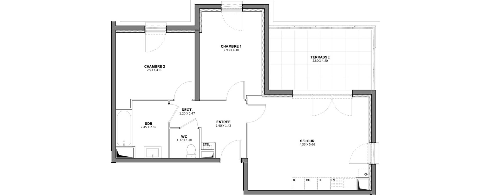 Appartement T3 de 62,82 m2 &agrave; Beaucaire Centre