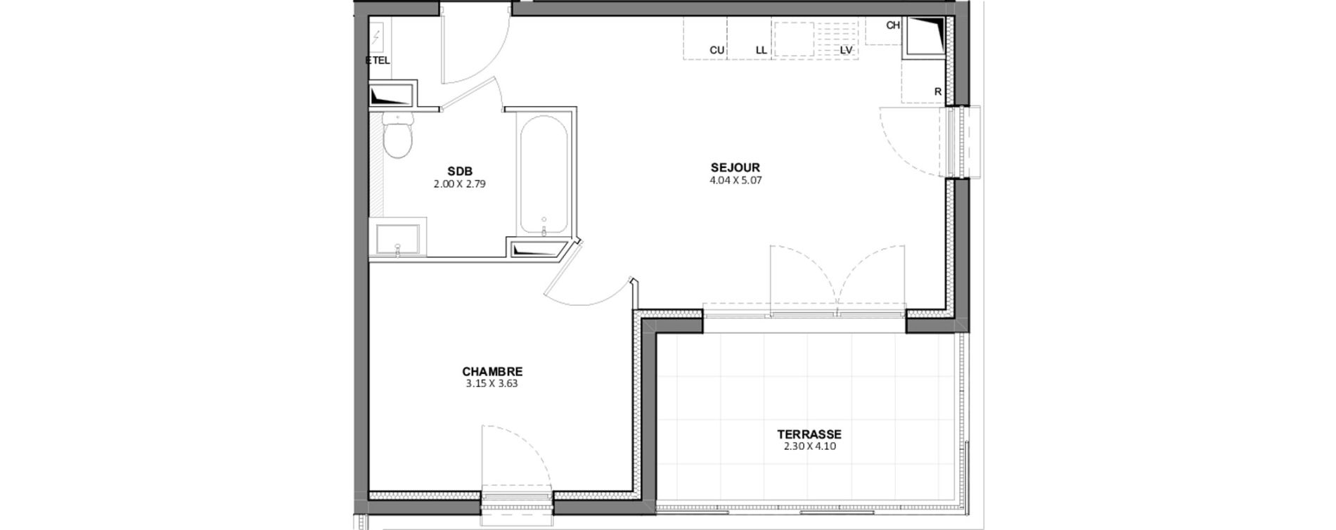 Appartement T2 de 39,38 m2 &agrave; Beaucaire Centre