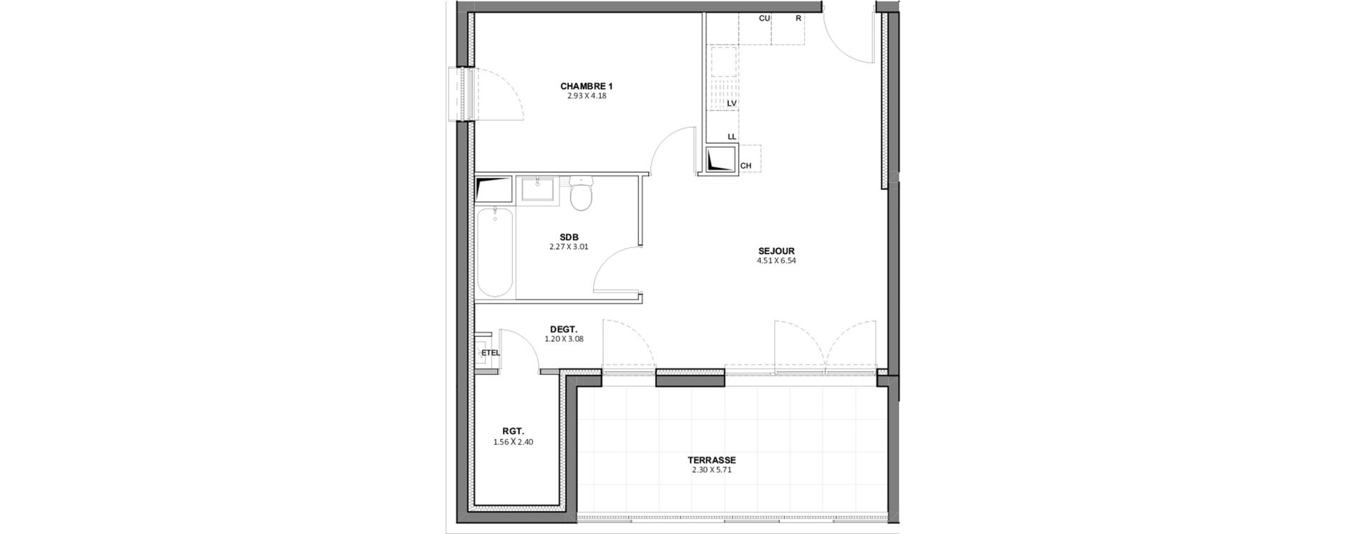 Appartement T2 de 51,34 m2 &agrave; Beaucaire Centre