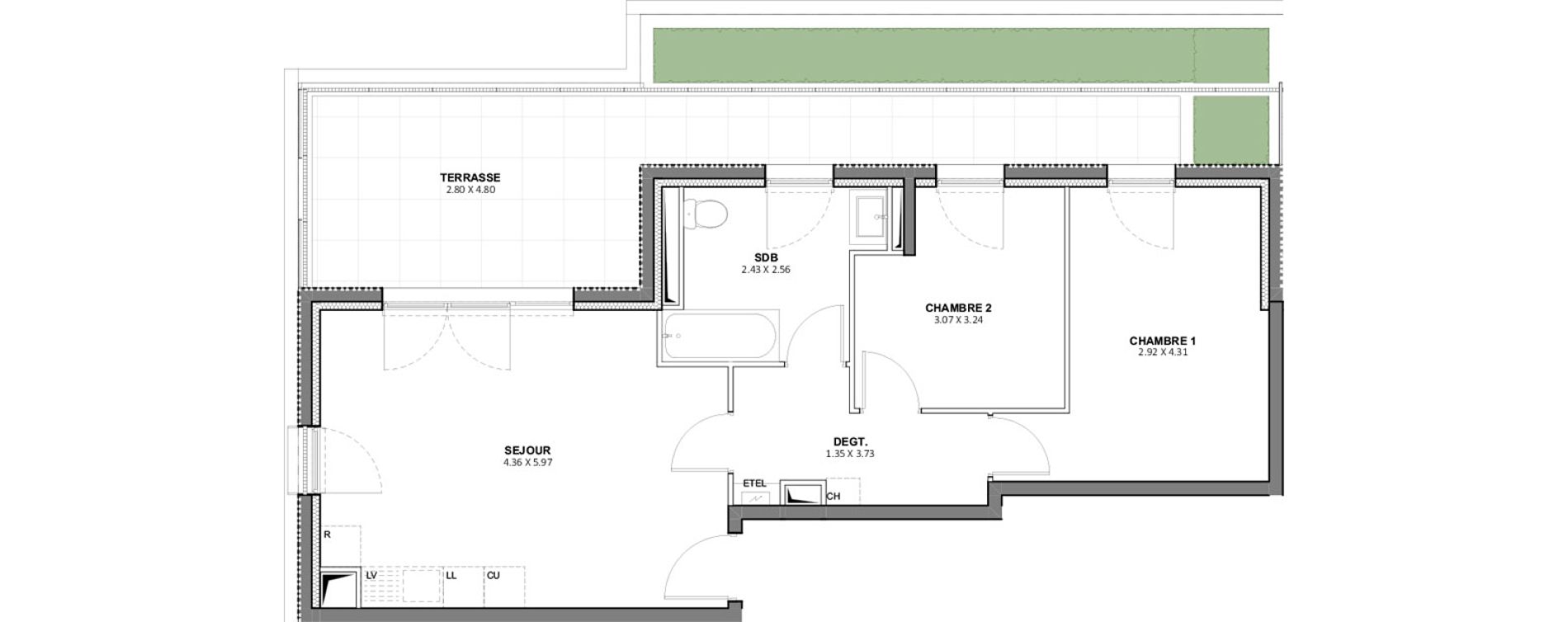 Appartement T3 de 60,06 m2 &agrave; Beaucaire Centre