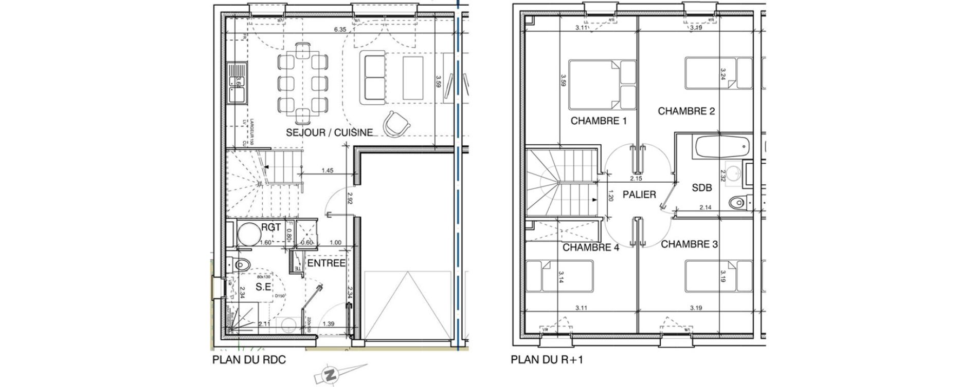 Maison T5 de 88,40 m2 &agrave; Bouillargues Centre