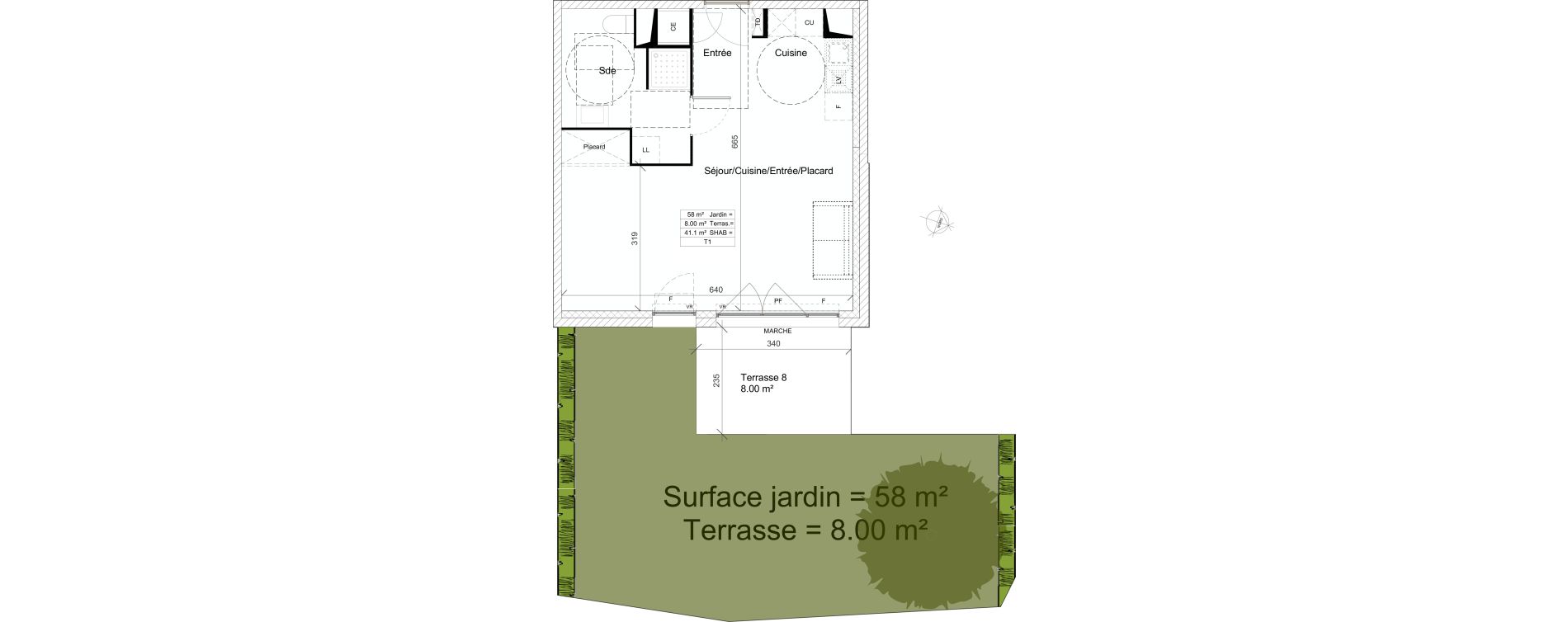 Appartement T1 de 41,10 m2 &agrave; Garons Centre