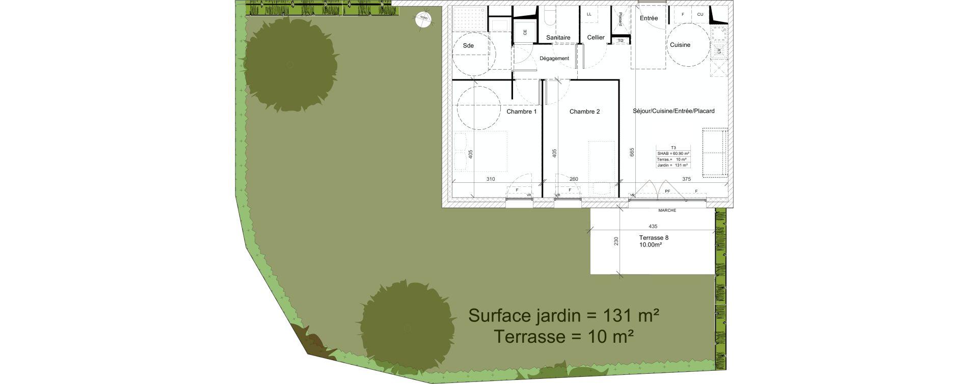 Appartement T3 de 60,90 m2 à Garons Centre