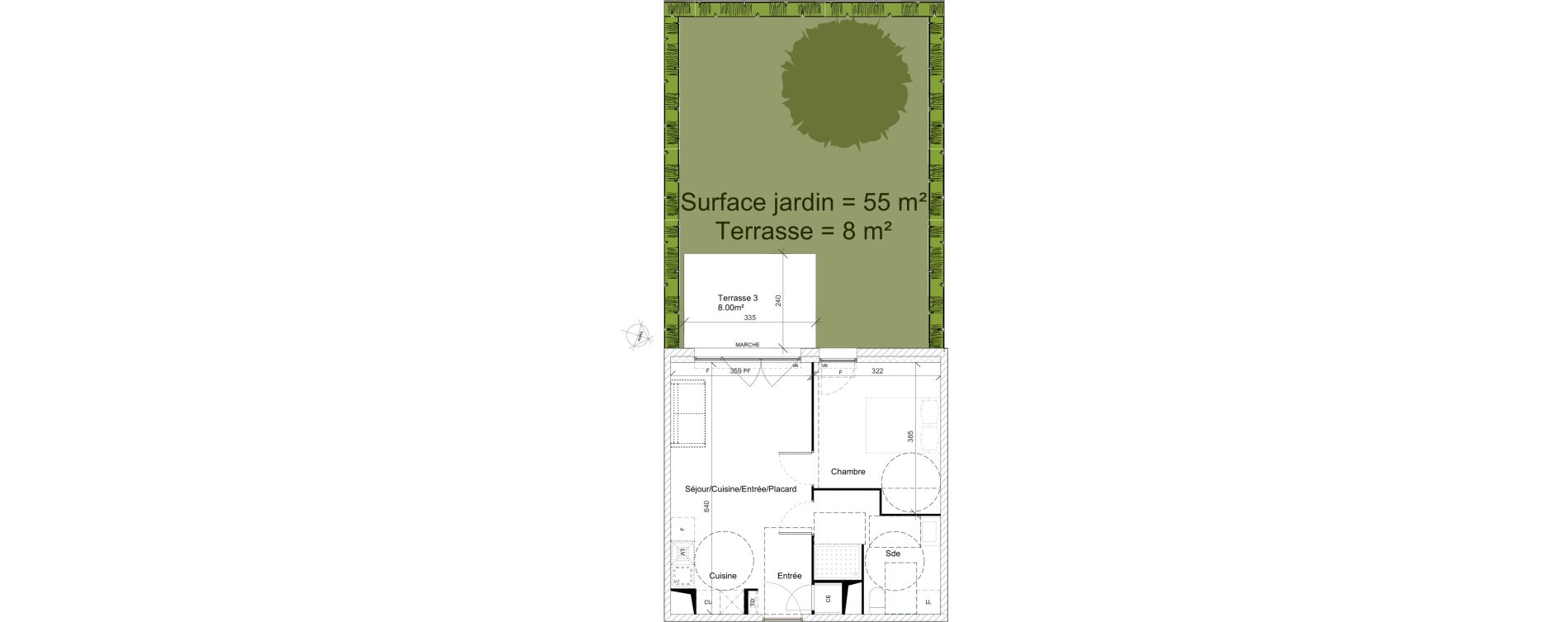 Appartement T2 de 42,40 m2 &agrave; Garons Centre