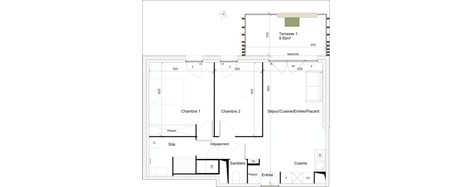 Appartement T3 de 59,50 m2 &agrave; Garons Centre