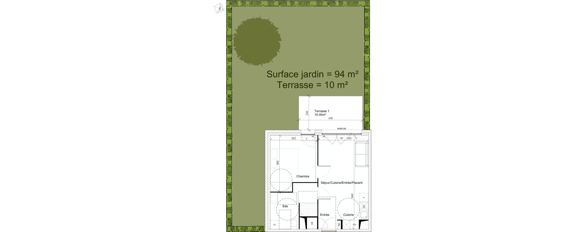 Appartement T2 de 41,30 m2 &agrave; Garons Centre