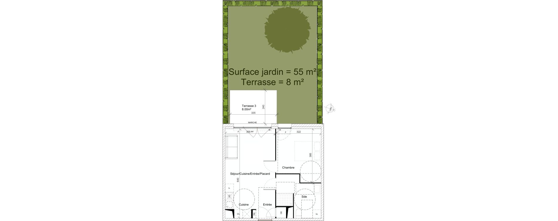 Appartement T2 de 42,40 m2 &agrave; Garons Centre