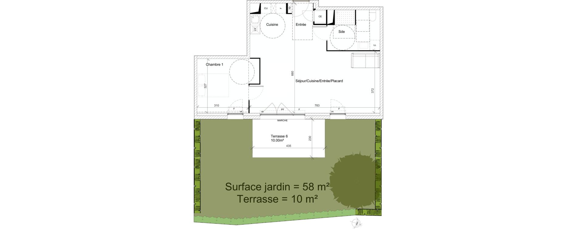 Appartement T2 de 58,70 m2 &agrave; Garons Centre