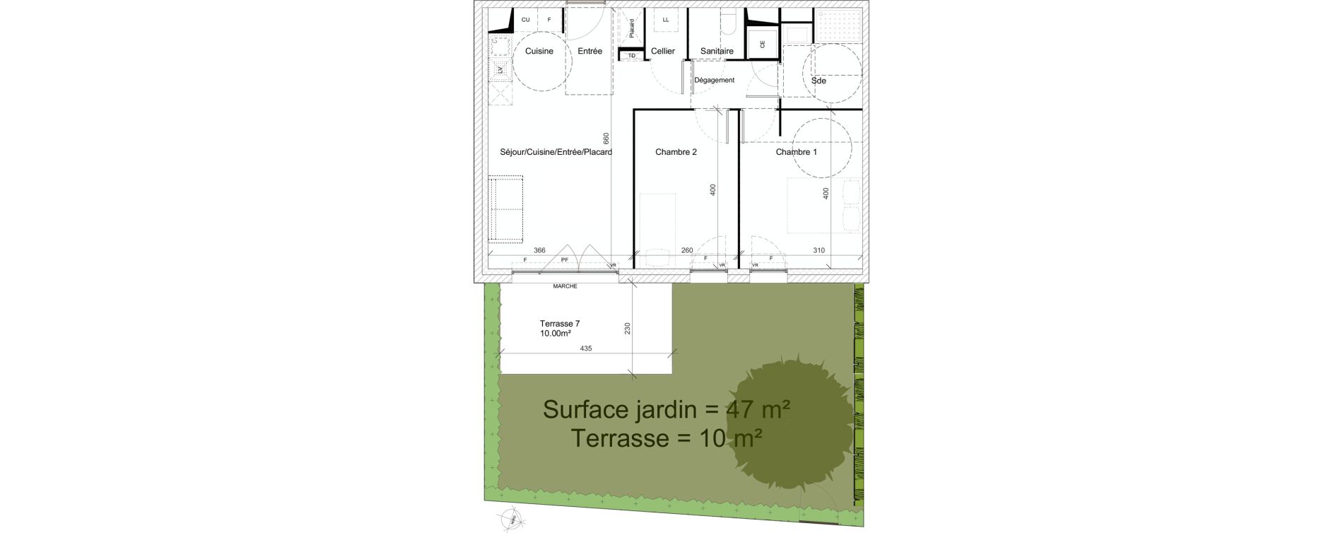Appartement T3 de 59,90 m2 &agrave; Garons Centre