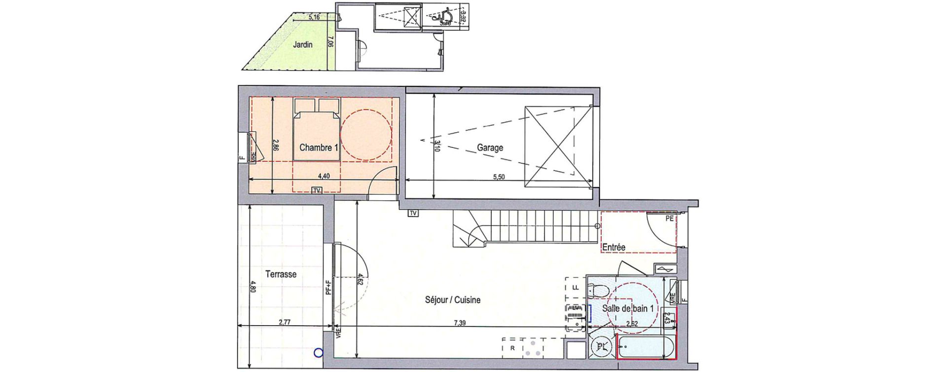 Duplex T4 de 89,78 m2 &agrave; Langlade Centre