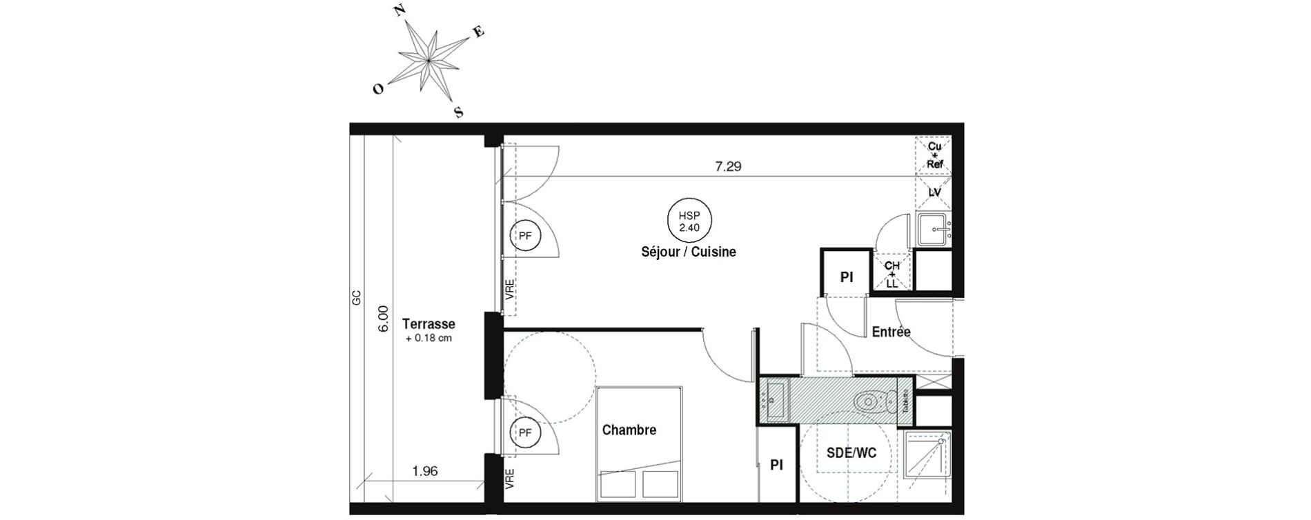 Appartement T2 de 41,85 m2 au Grau-Du-Roi Centre