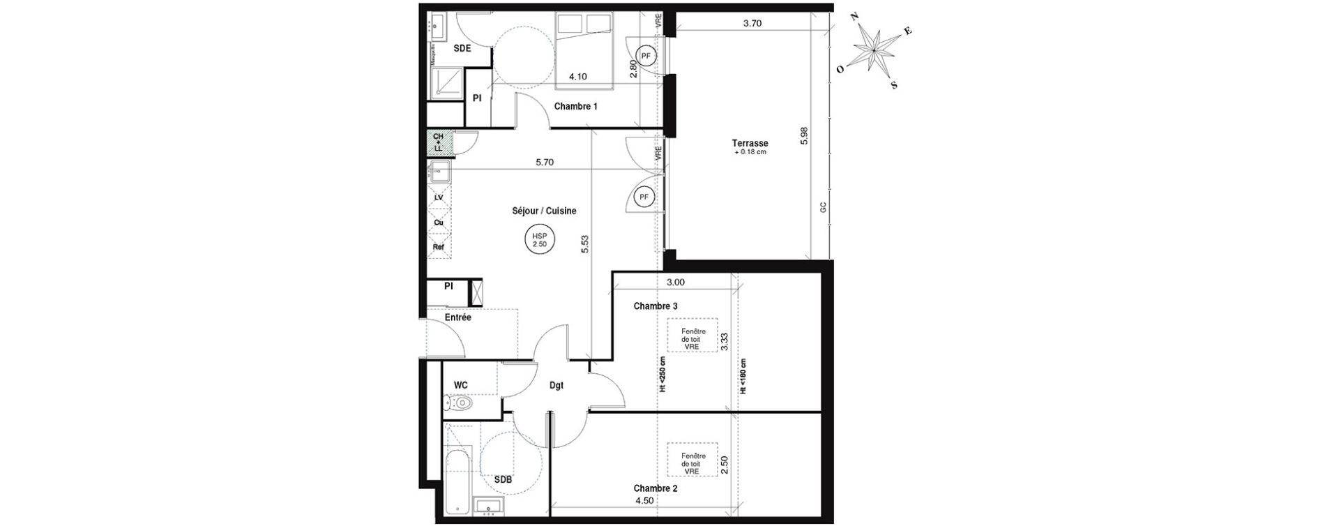 Appartement T4 de 75,95 m2 au Grau-Du-Roi Centre