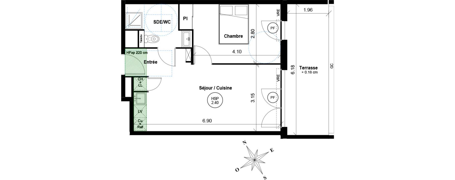 Appartement T2 de 41,50 m2 au Grau-Du-Roi Centre