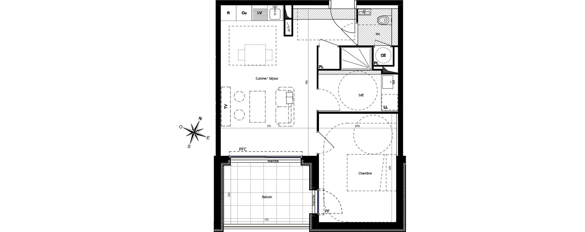 Appartement T2 de 45,00 m2 au Grau-Du-Roi Centre
