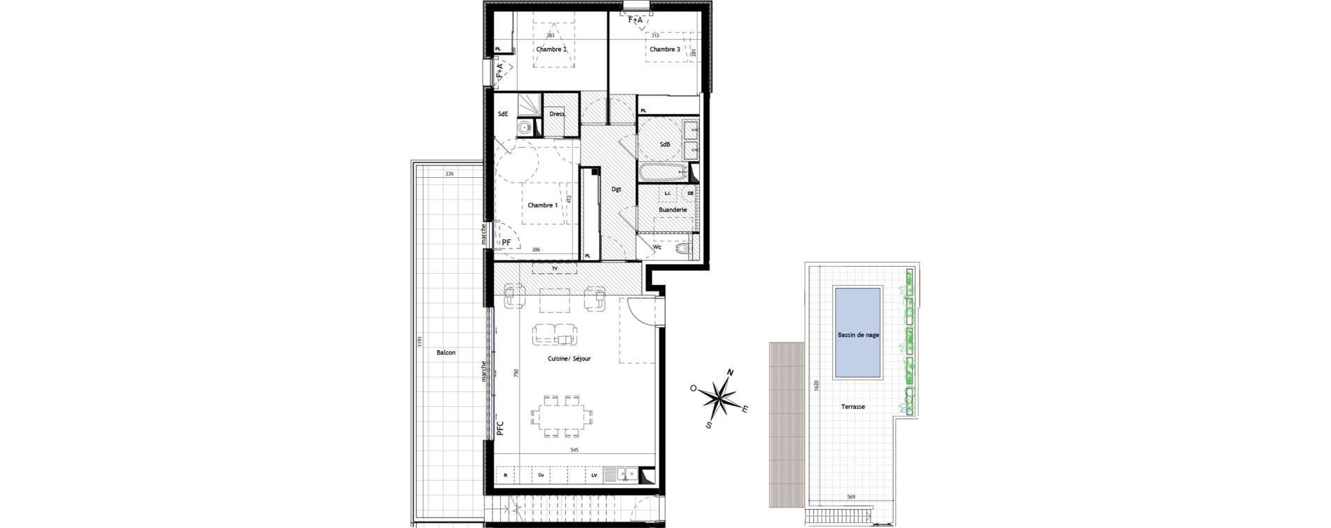 Appartement T4 de 95,90 m2 au Grau-Du-Roi Centre