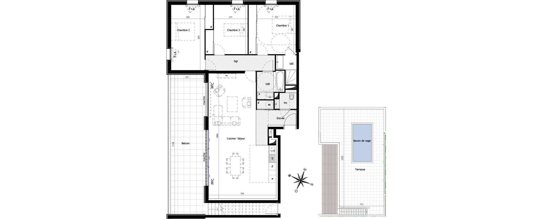 Appartement T4 de 111,10 m2 au Grau-Du-Roi Centre