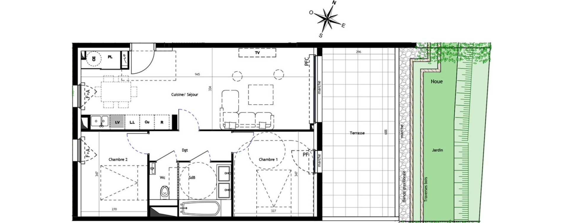 Appartement T3 de 62,00 m2 au Grau-Du-Roi Centre