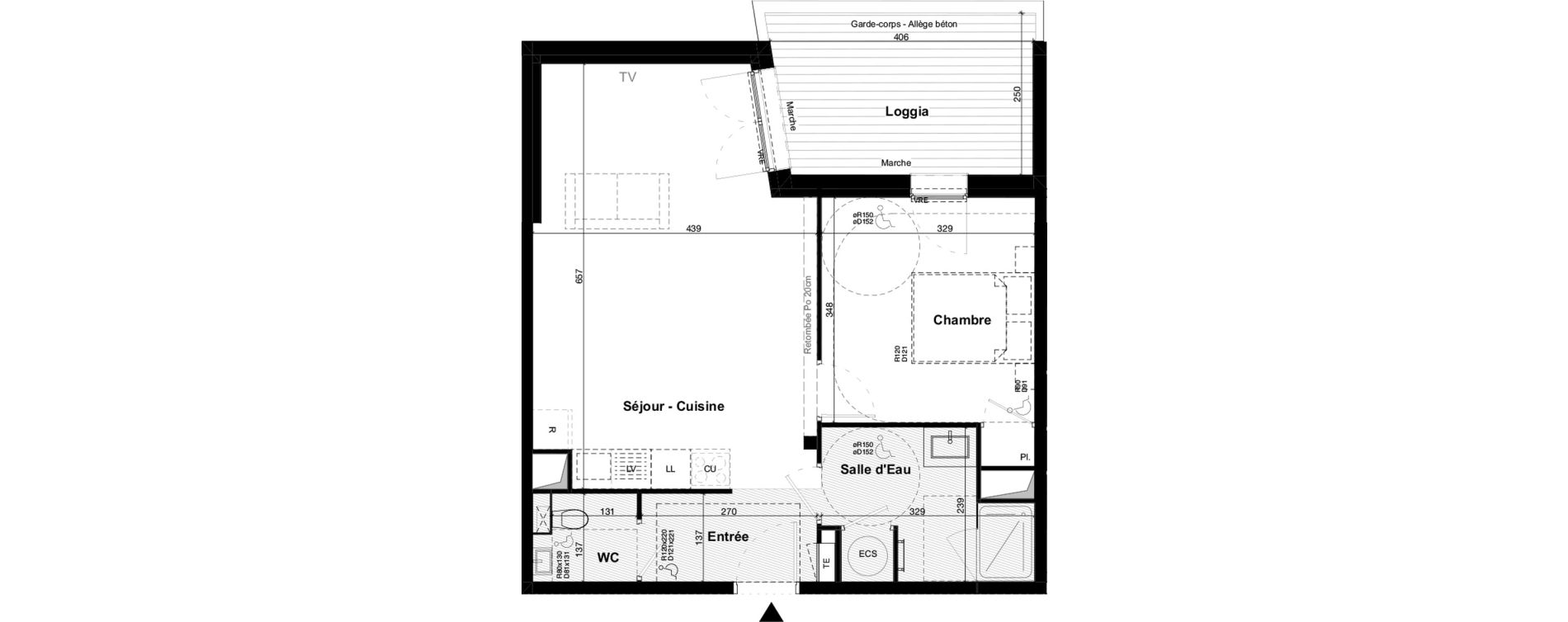 Appartement T2 de 50,60 m2 au Grau-Du-Roi Centre