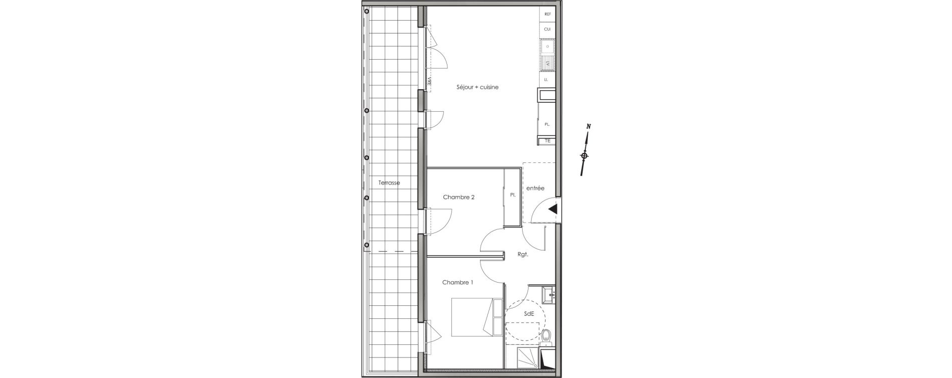 Appartement T3 de 61,00 m2 aux Angles Centre