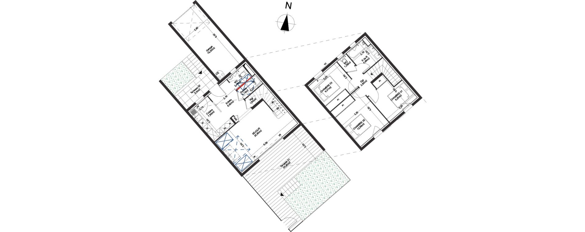 Appartement T4 de 81,69 m2 &agrave; Manduel Centre