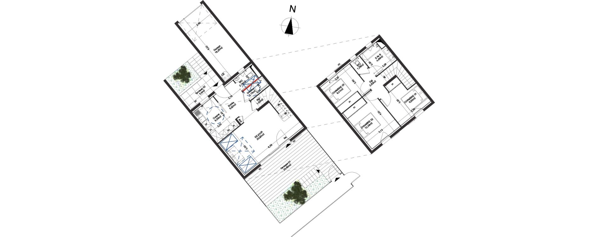 Appartement T4 de 82,98 m2 &agrave; Manduel Centre