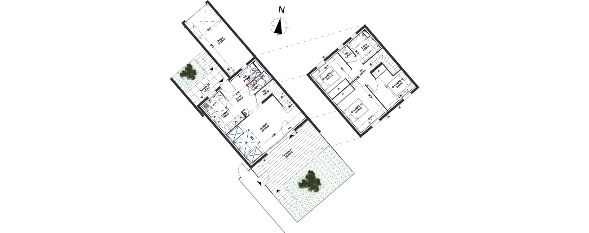 Appartement T4 de 81,25 m2 &agrave; Manduel Centre