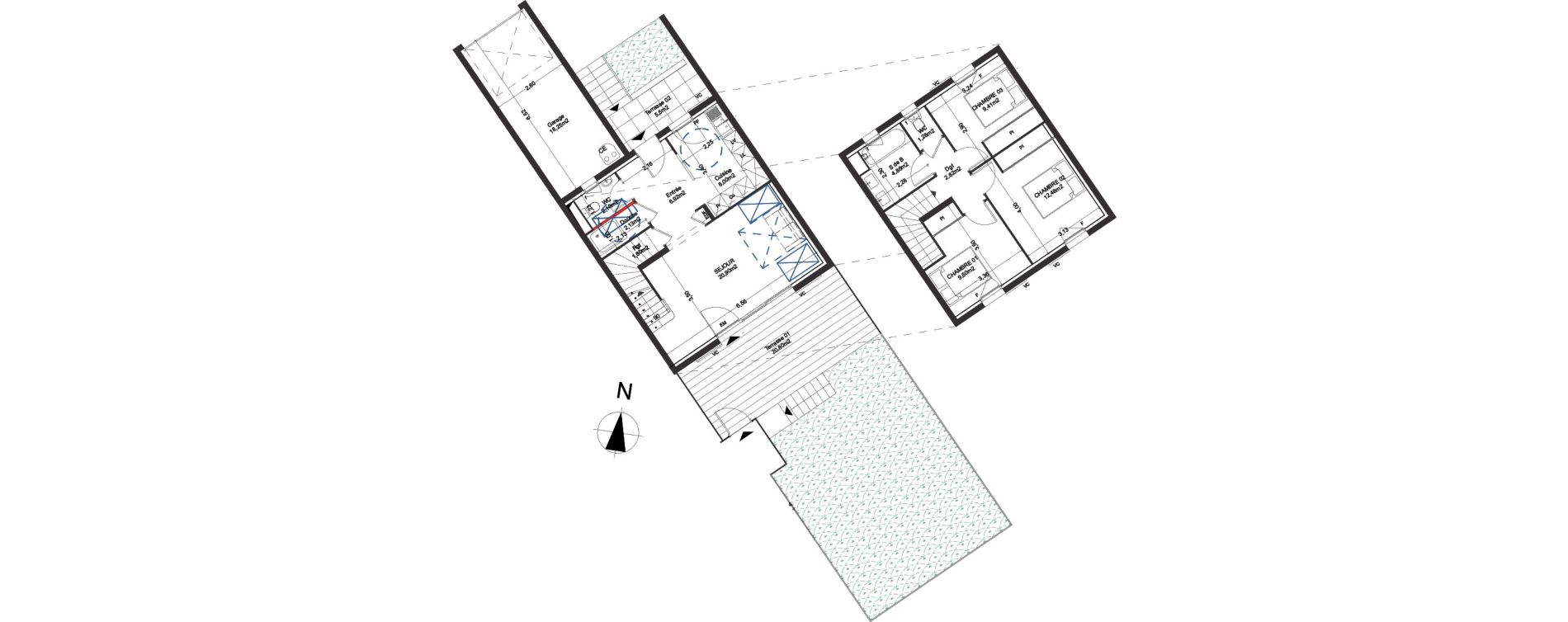 Appartement T4 de 82,18 m2 &agrave; Manduel Centre
