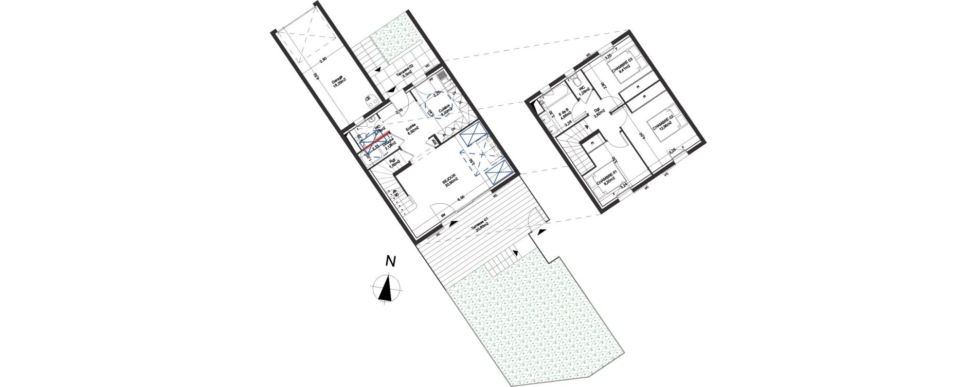 Appartement T4 de 82,26 m2 &agrave; Manduel Centre