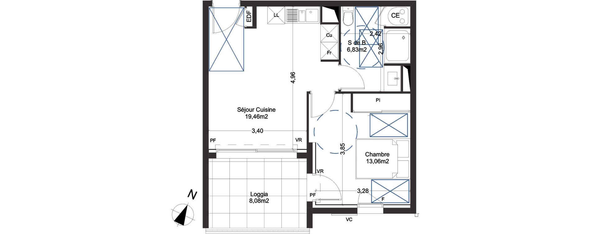 Appartement T2 de 39,35 m2 &agrave; Manduel Centre
