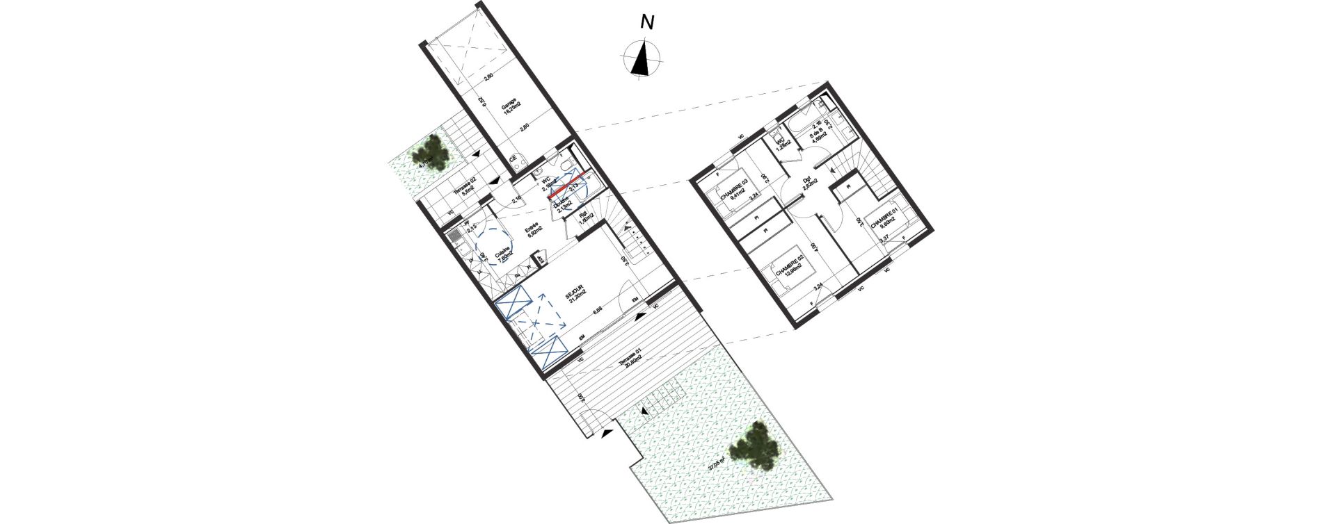 Appartement T4 de 82,39 m2 &agrave; Manduel Centre