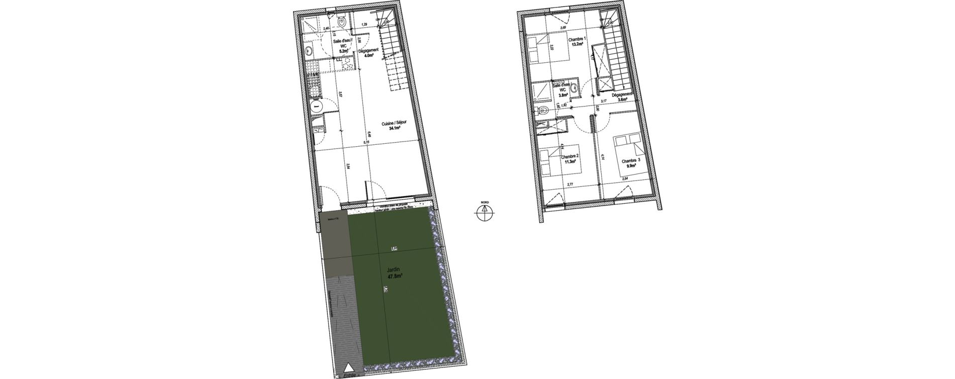 Maison T4 de 85,10 m2 &agrave; Marguerittes Centre