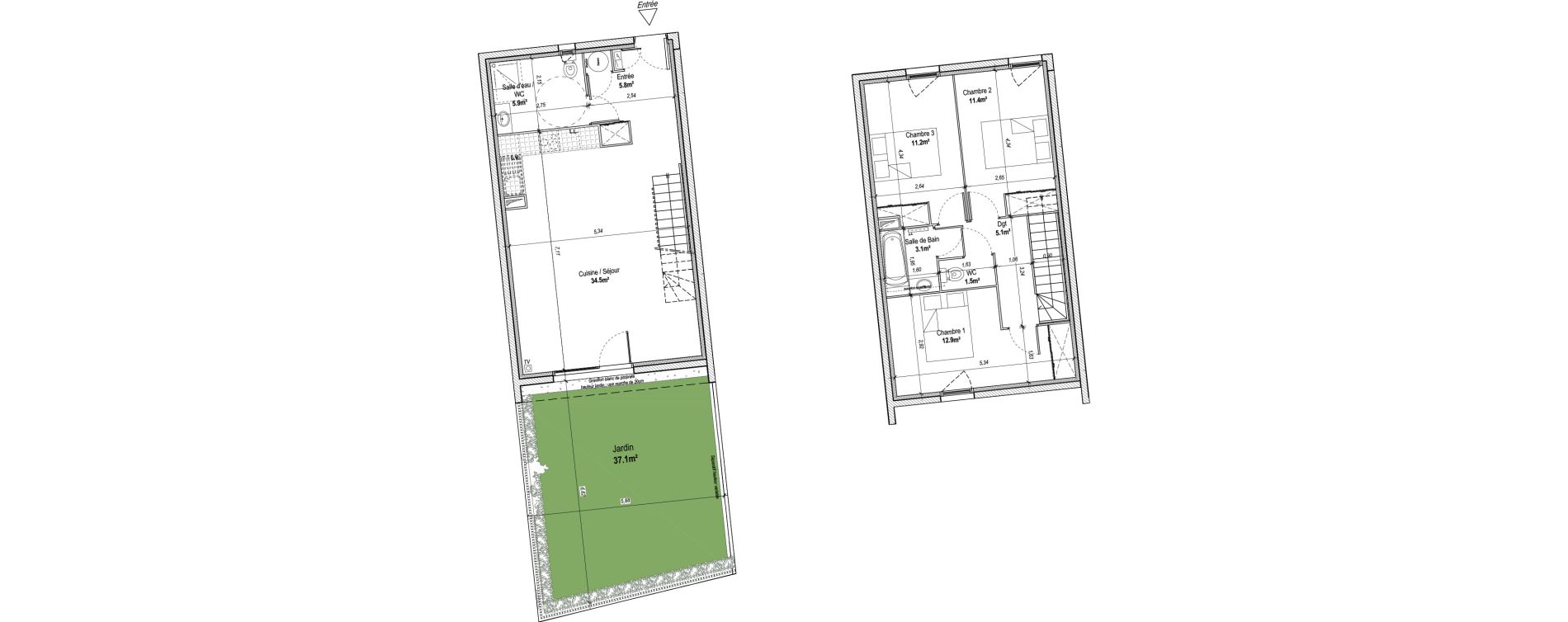 Appartement T4 de 91,40 m2 &agrave; Marguerittes Centre