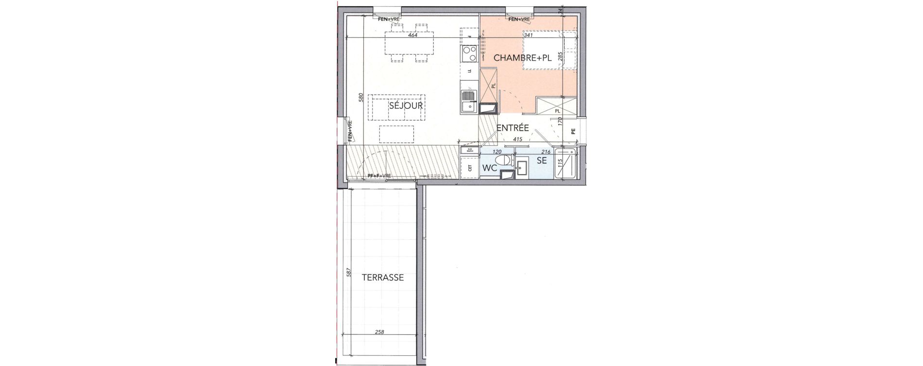 Appartement T2 de 45,10 m2 &agrave; Marguerittes Centre
