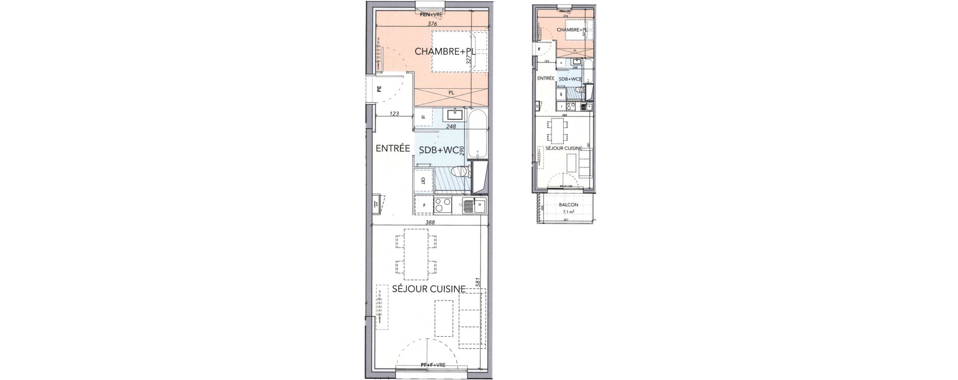 Appartement T2 de 44,50 m2 &agrave; Marguerittes Centre