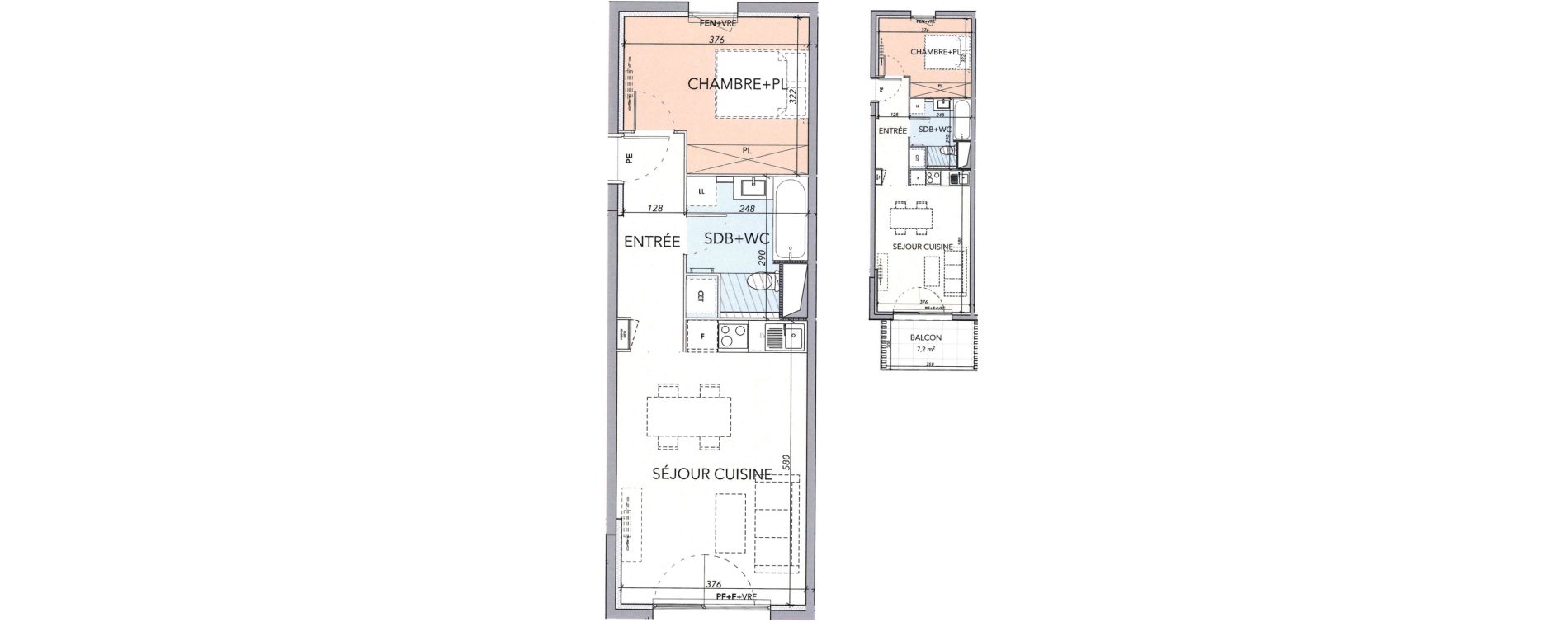 Appartement T2 de 44,70 m2 &agrave; Marguerittes Centre