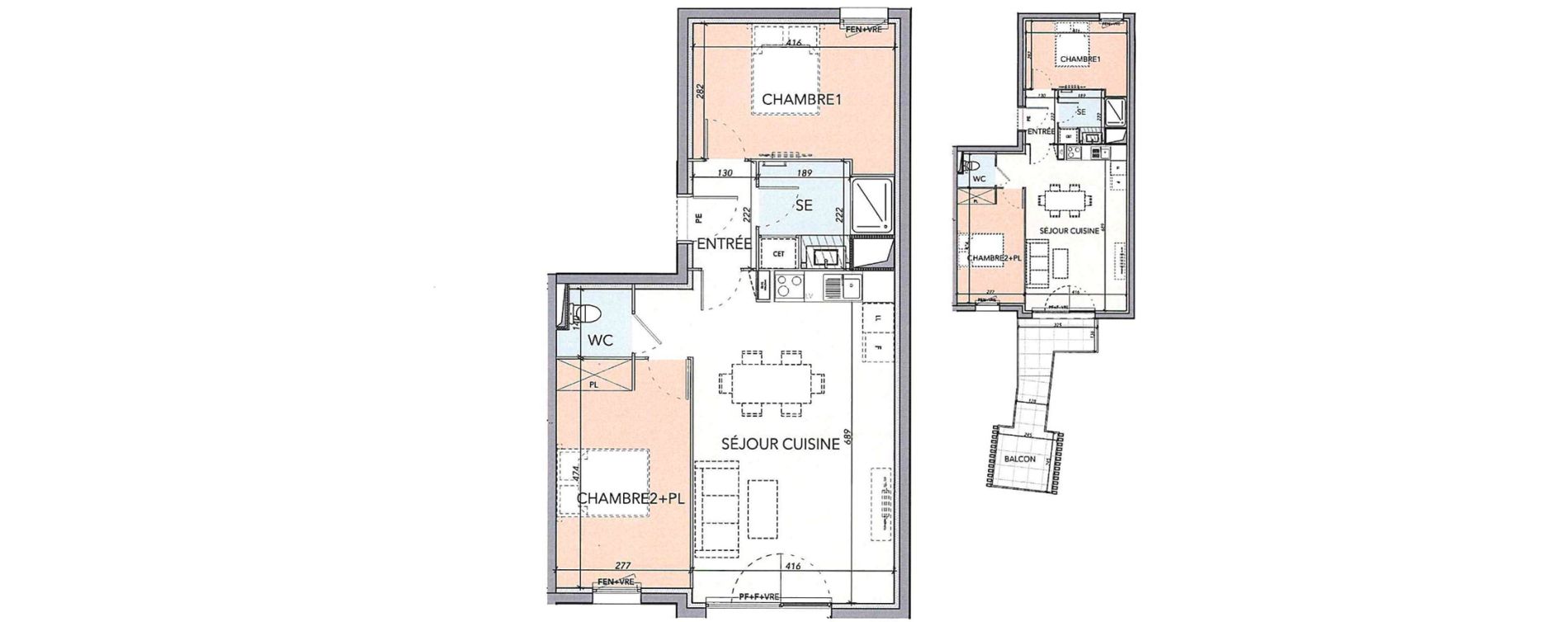 Appartement T3 de 65,40 m2 &agrave; Marguerittes Centre