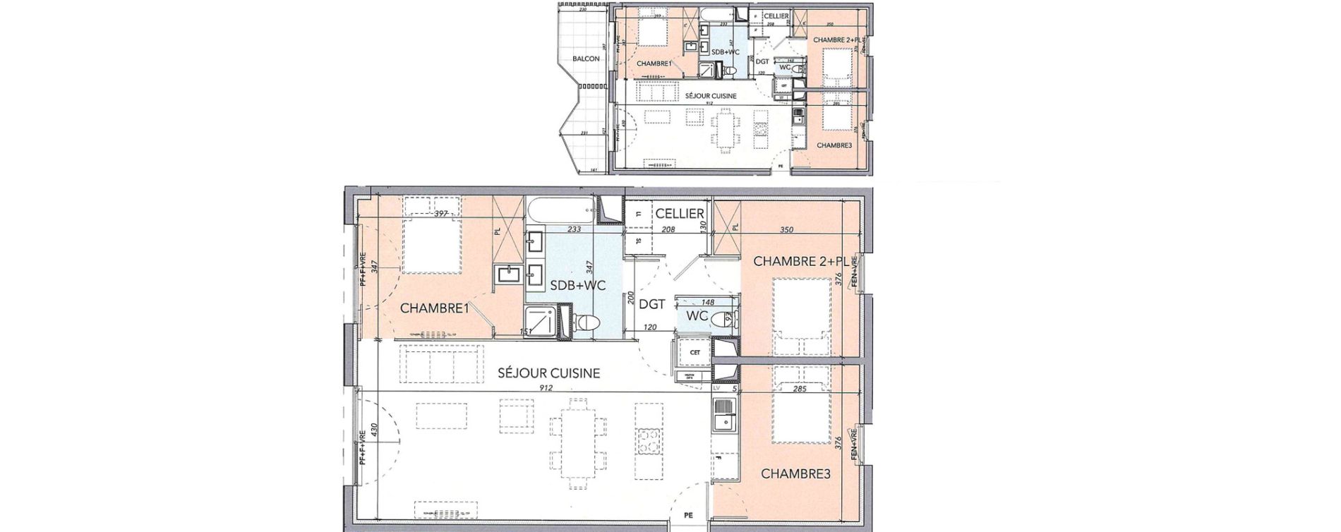 Appartement T4 de 89,50 m2 &agrave; Marguerittes Centre
