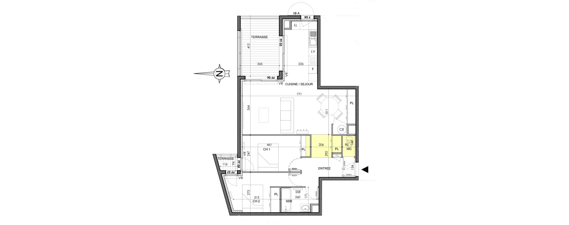 Appartement T3 de 70,43 m2 &agrave; Marguerittes Centre