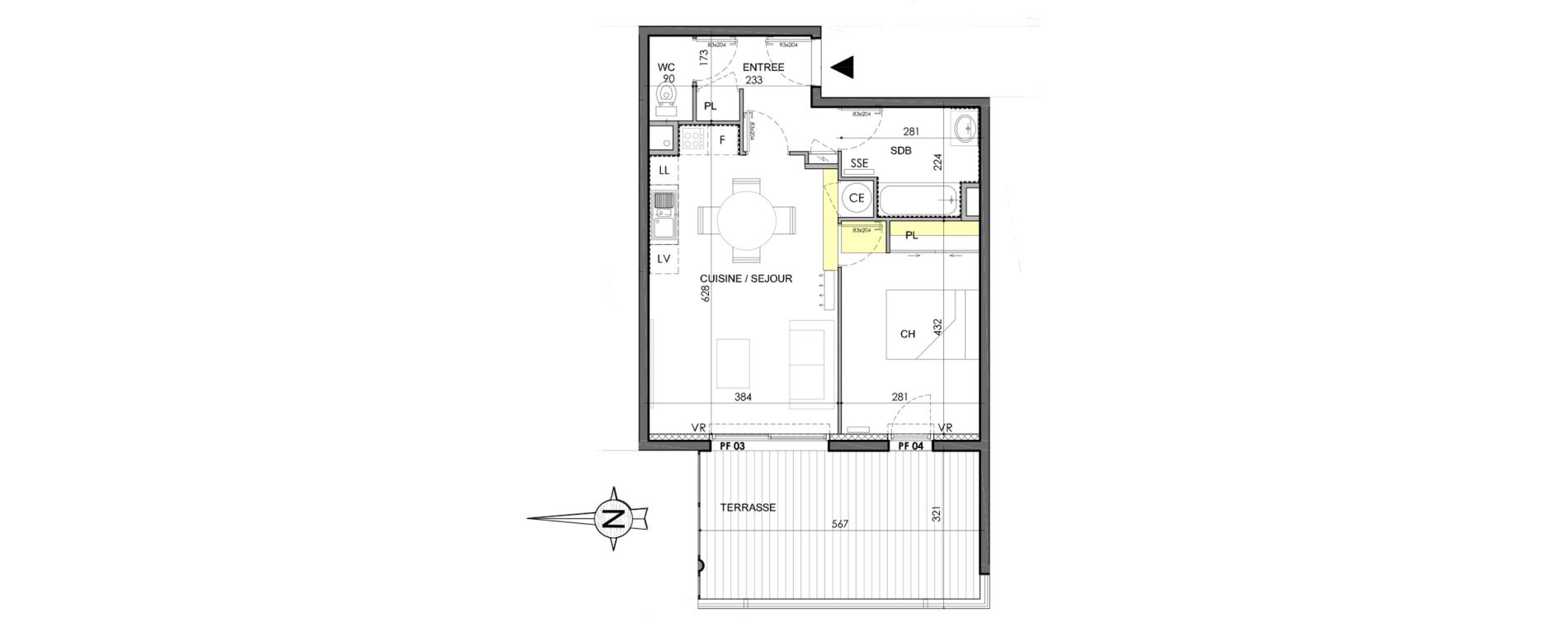 Appartement T2 de 47,25 m2 &agrave; Marguerittes Centre