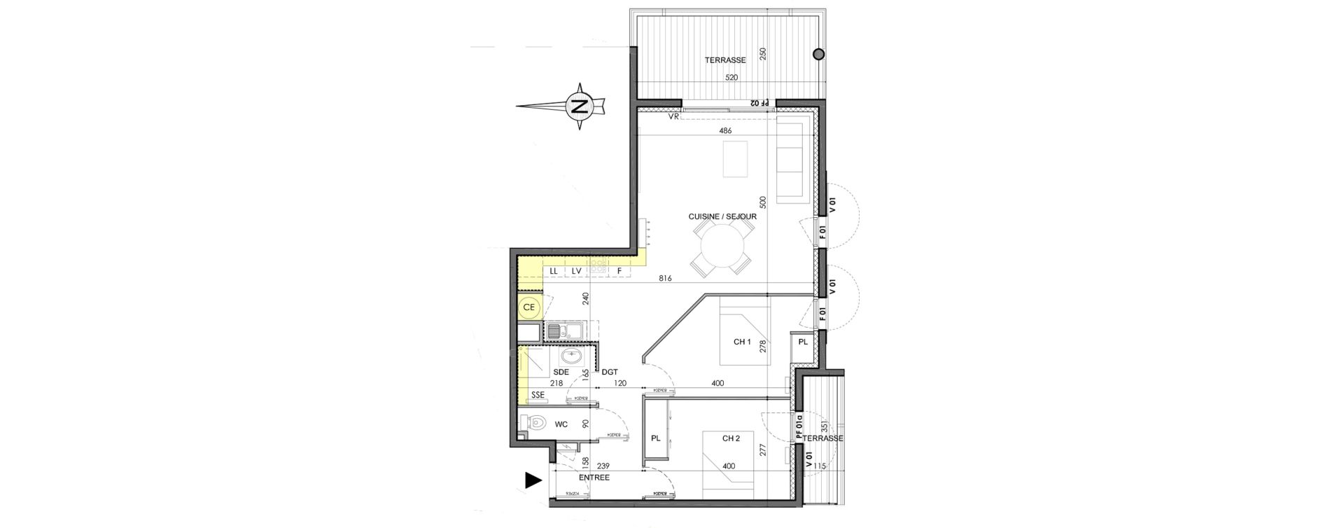Appartement T3 de 67,60 m2 &agrave; Marguerittes Centre