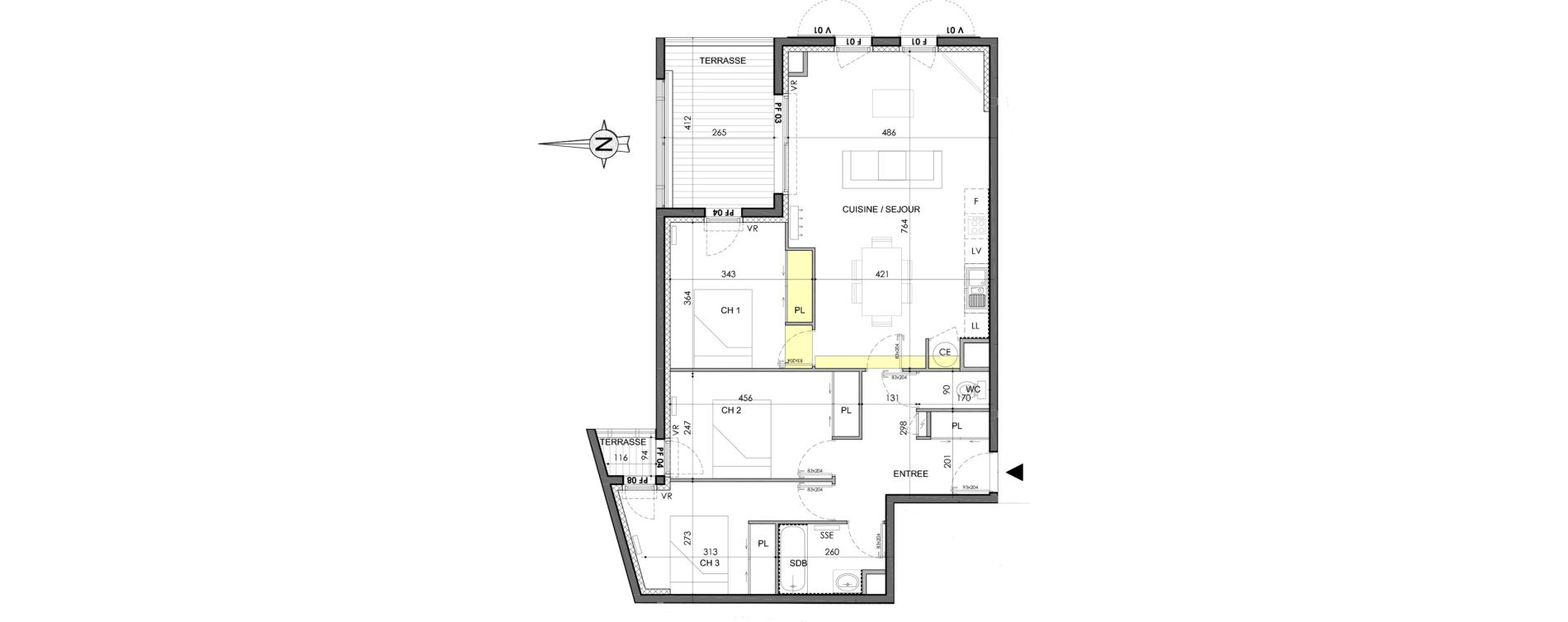 Appartement T4 de 81,78 m2 &agrave; Marguerittes Centre