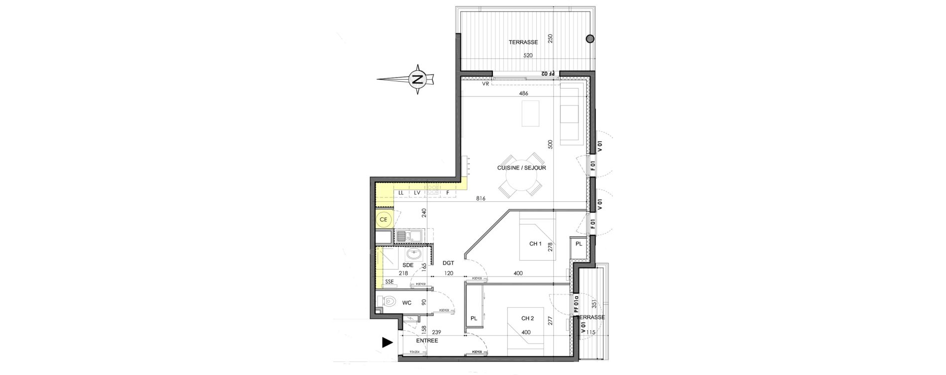 Appartement T3 de 67,60 m2 &agrave; Marguerittes Centre