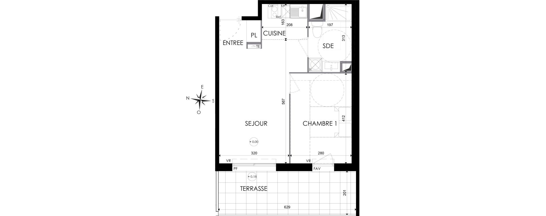 Appartement T2 de 41,50 m2 &agrave; N&icirc;mes Santa cruz