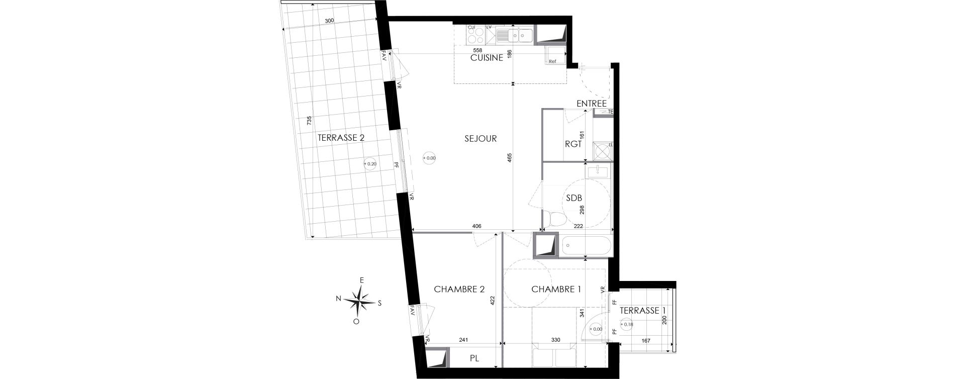 Appartement T3 de 65,00 m2 &agrave; N&icirc;mes Santa cruz