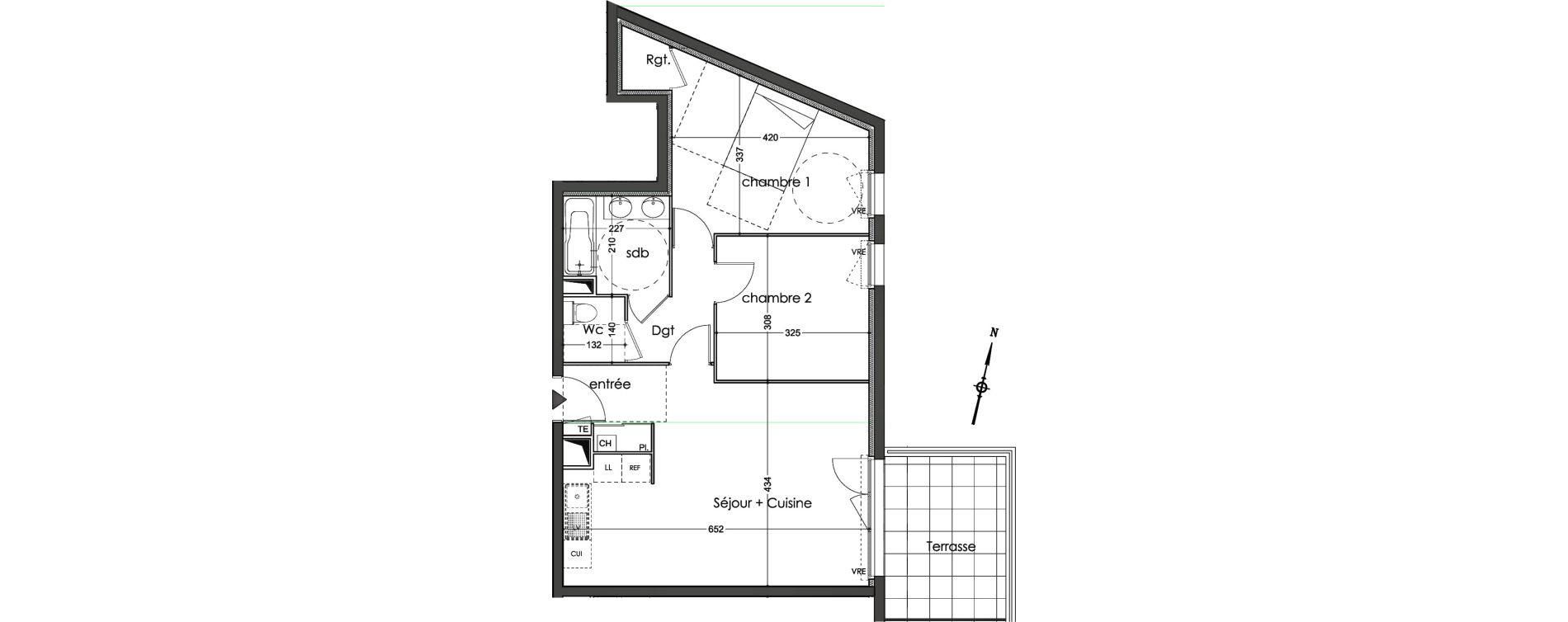 Appartement T3 de 63,00 m2 &agrave; N&icirc;mes Cadereau