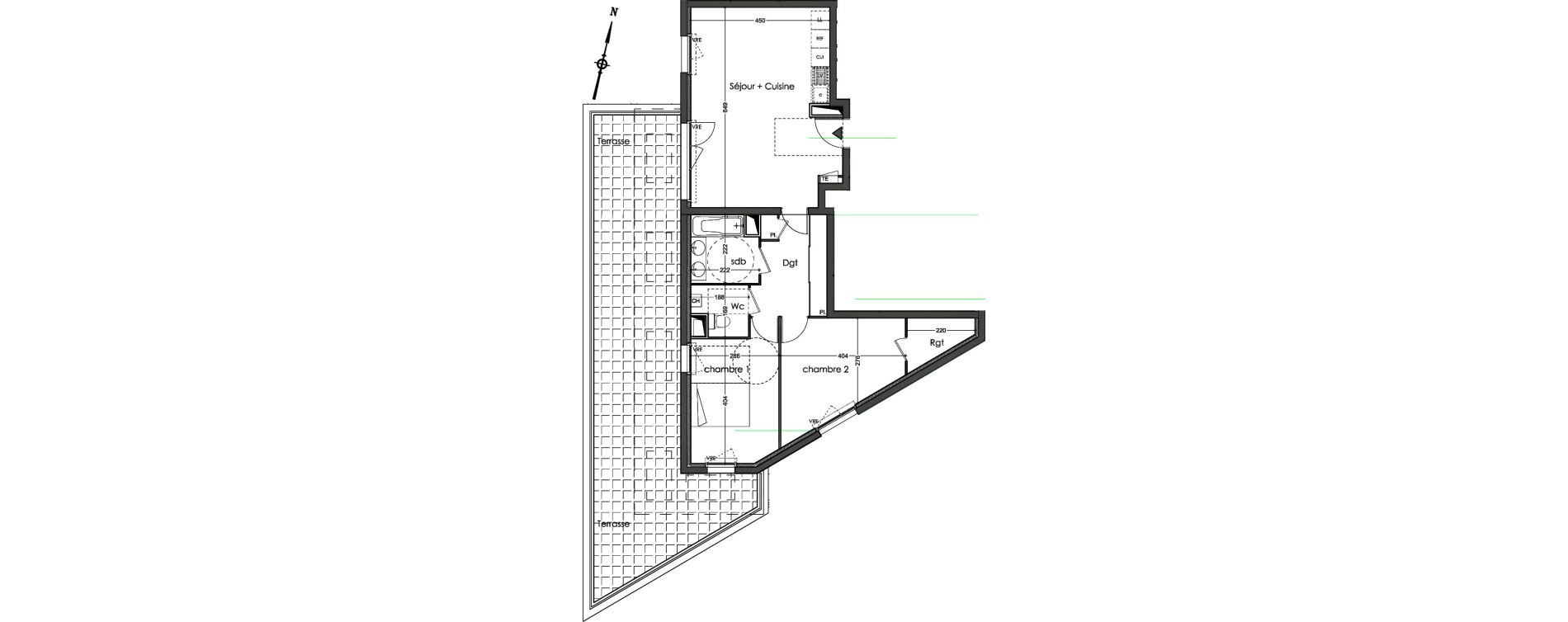 Appartement T3 de 70,60 m2 &agrave; N&icirc;mes Cadereau