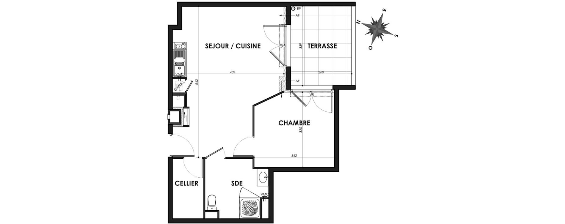 Appartement T2 de 46,87 m2 &agrave; N&icirc;mes Centre