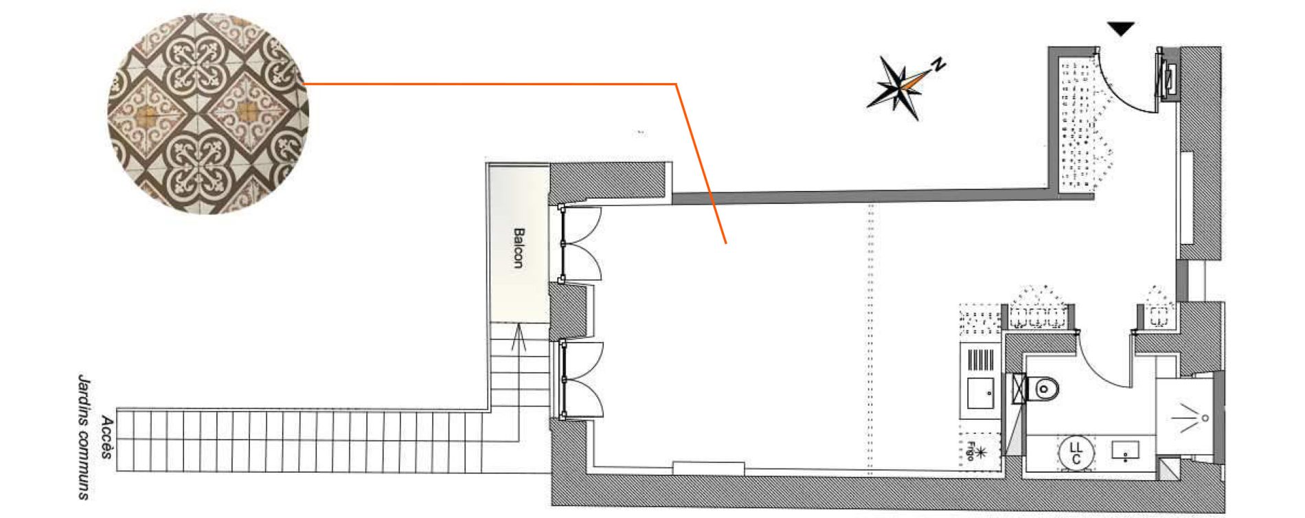 Appartement T1 de 42,00 m2 &agrave; N&icirc;mes Nimes centre